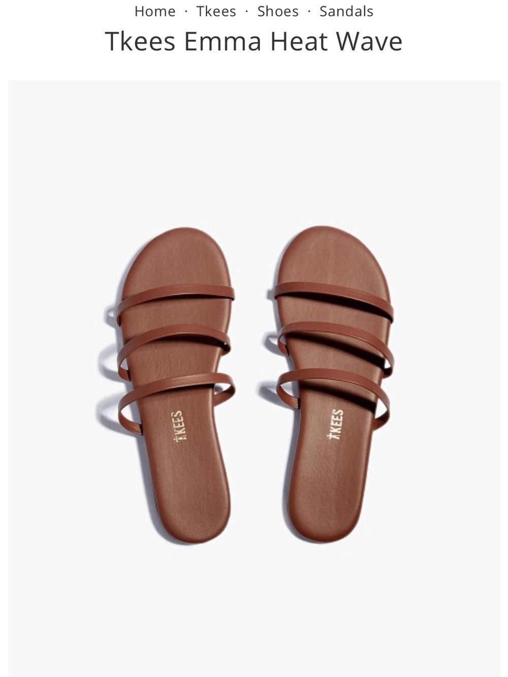 TKEES Brown Triple-Strap Slide Sandals